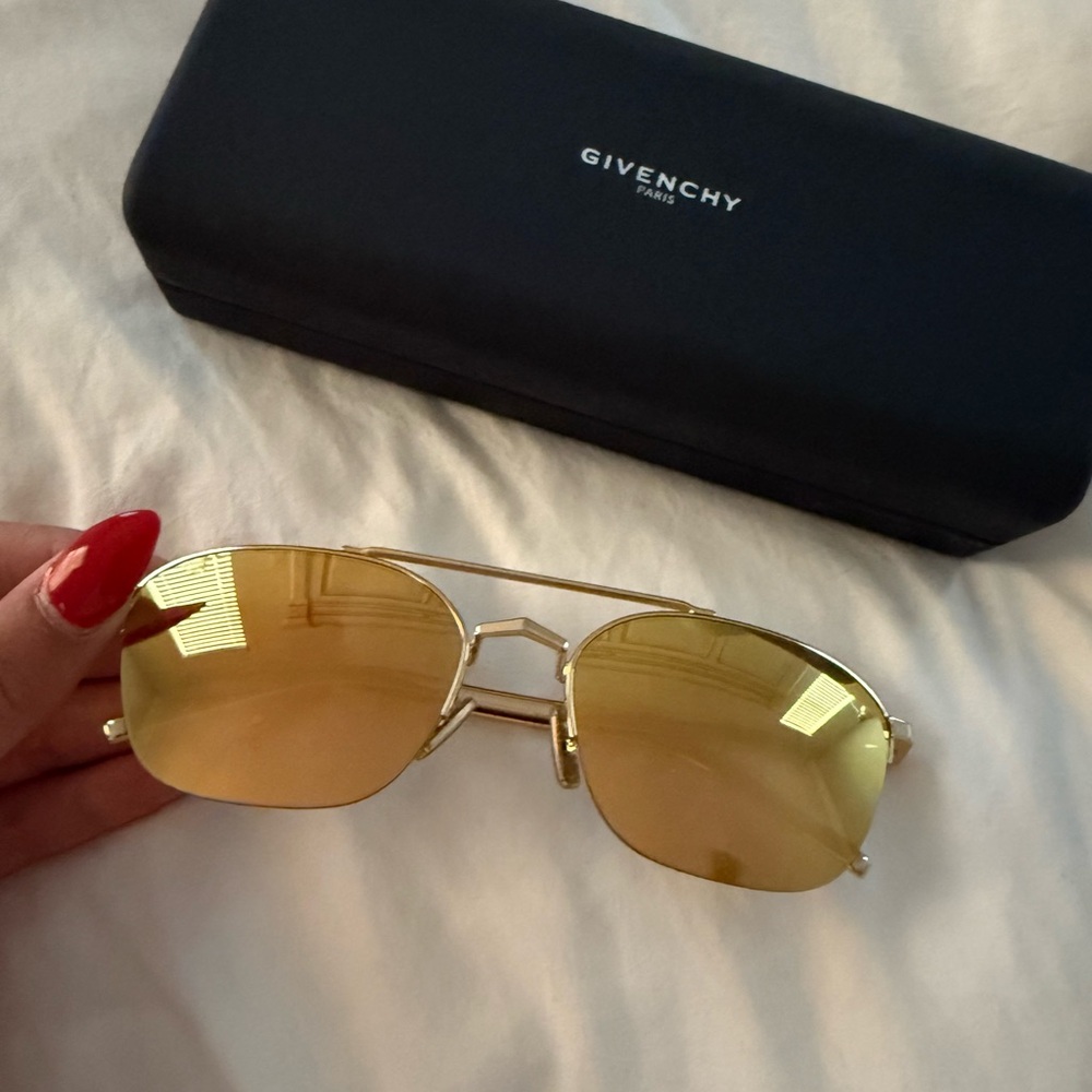 Givenchy Gold Reflective Aviator Sunglasses